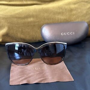 Gucci Tortoise Brown Gradient Lens Cat-Eye Sunglasses